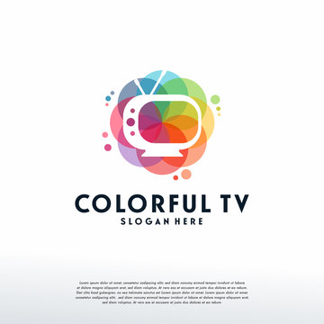 Colorful Television logo vector, Screen logo designs template, design concept, logo, logotype element for template