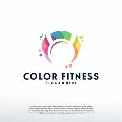 Colorful katlebelt logo vector, Gymnastic Point logo designs template, design concept, logo, logotype element for template