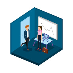 business couple in the office scene