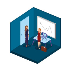 couple businesswomen in the office