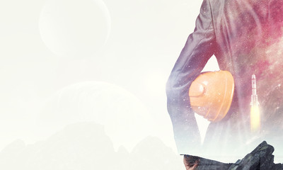 Businessman and cosmos concept