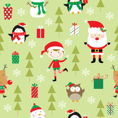 santa and friend christmas pattern