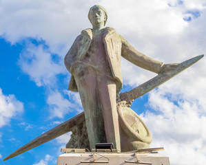 statue de Roland Garros, aviateur réunionnais, Saint-Denis, île de la Réunion 