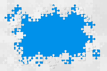 The Blue Background Puzzle. Jigsaw of Banner.
