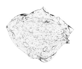 Gray gel cream cosmetic bubble isolated on white background on top view photo image object design