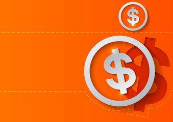 Dollar Signs on Orange Background