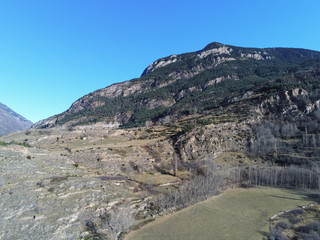 Aerial view of Benasque. Huesca, Spain. Drone Photo