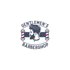 Barber shop concept logo design template