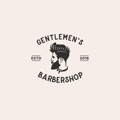 Vintage barber shop logo design template inspiration