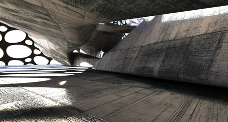 Empty dark abstract concrete smooth interior . Architectural background. 3D illustration and rendering