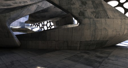 Empty dark abstract concrete smooth interior . Architectural background. 3D illustration and rendering