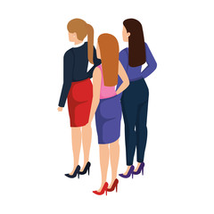 Fototapeta premium group of businesswomen avatars characters