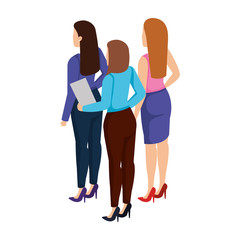 Fototapeta premium group of businesswomen avatars characters