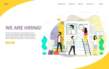 We are hiring landing page website vector template