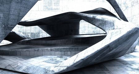 Empty dark abstract concrete smooth interior . Architectural background. 3D illustration and rendering