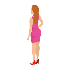 elegant businesswoman back avatar character
