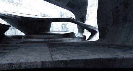 Empty dark abstract concrete smooth interior . Architectural background. 3D illustration and rendering