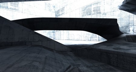 Empty dark abstract concrete smooth interior . Architectural background. 3D illustration and rendering