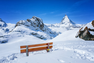 Beautiful view of snow mountain Matterhorn, Zermatt, Switzerland.