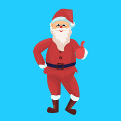 santa claus merry christmas happy new year holiday concept flat isolated