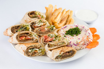 Arabic Gyro Beef Shawerma in Mediterranean Levantine  Cuisine