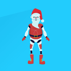 santa claus robot posing merry christmas happy new year holiday concept flat