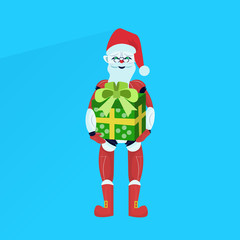 santa claus robot posing merry christmas happy new year holiday concept flat