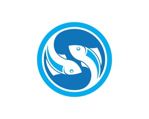 Fish logo template. Creative vector symbol of fishing club