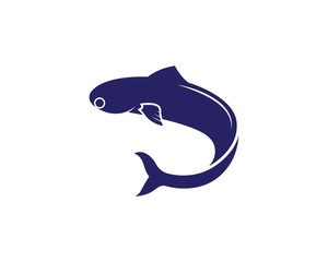 Fish logo template. Creative vector symbol of fishing club