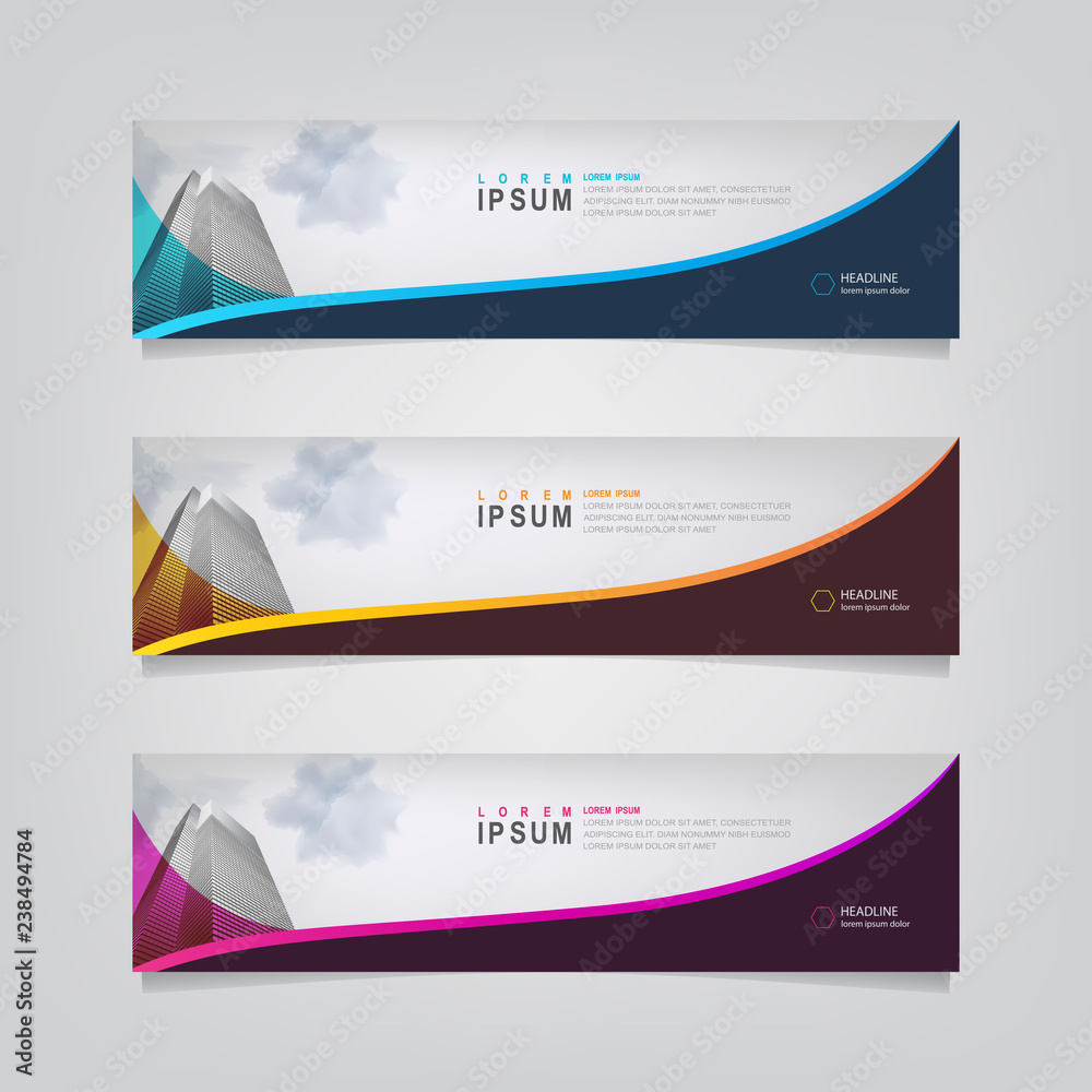 Wall mural vector abstract web banner design template. collection of web banner template. abstract geometric we