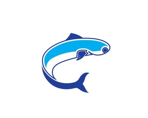 Obraz premium Fish logo template. Creative vector symbol of fishing club
