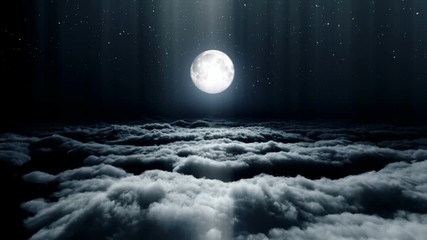 above clouds full moon
