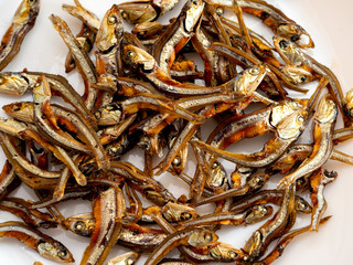 Japanese healthy food. Iriko fish.