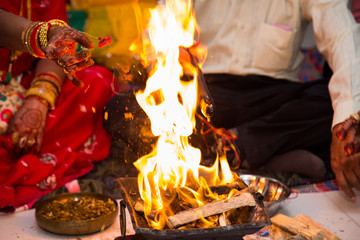 Sacred fire , A ritual burning of offerings such as grains and ghee