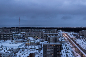 Fototapeta na wymiar View of the evening city