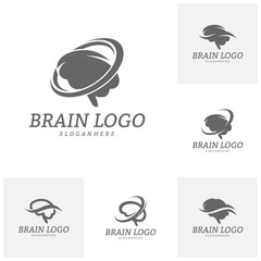 Set of Brain Logo Vector Template. Brain Logo Concepts