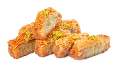 Turkish Ramadan Dessert Baklava isolated on white