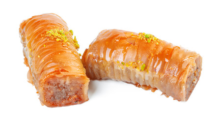 Turkish Ramadan Dessert Baklava isolated on white