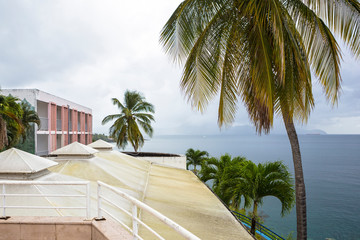 Fototapeta premium Bay on the coast of the city Fort-de-France, Martinique