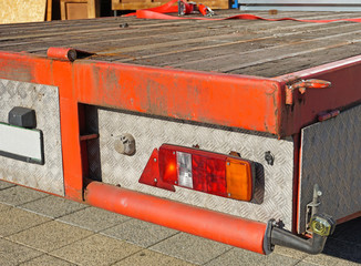 Part of a trailer camion