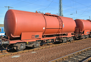 Fototapeta na wymiar Oil tanker railway carriages