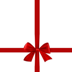 Realistic Christmas red bow