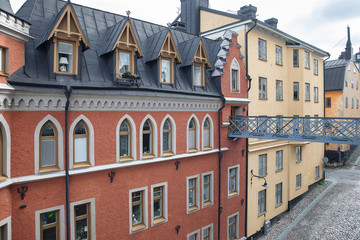 Typical old houses in old town of Stockholm