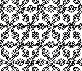 seamless pattern with hexagons grid in black and white
