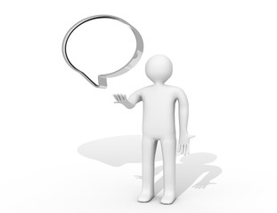 talk balloon on white background. Isolated 3D image