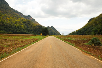 Mountain and road