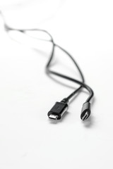 black wire with USB-A and micro usb