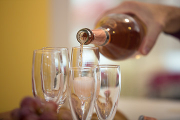 A glass of champagne on holiday