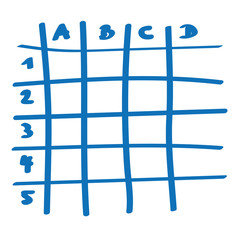 Handgezeichnetes Tabellen-Symbol in dunkelblau