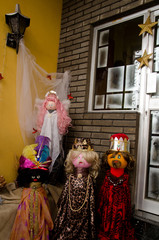 Dolls representing the nativity scene (the Magi and one angel). Schamann. Las Palmas de Gran...